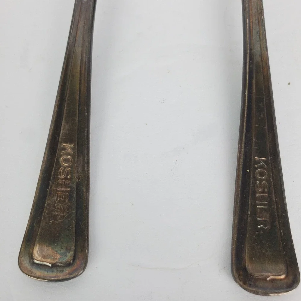 Set of 2 Vtg Albert Pick Co. Inc. Silver Plated Child's Spoon Engraved KOSHER